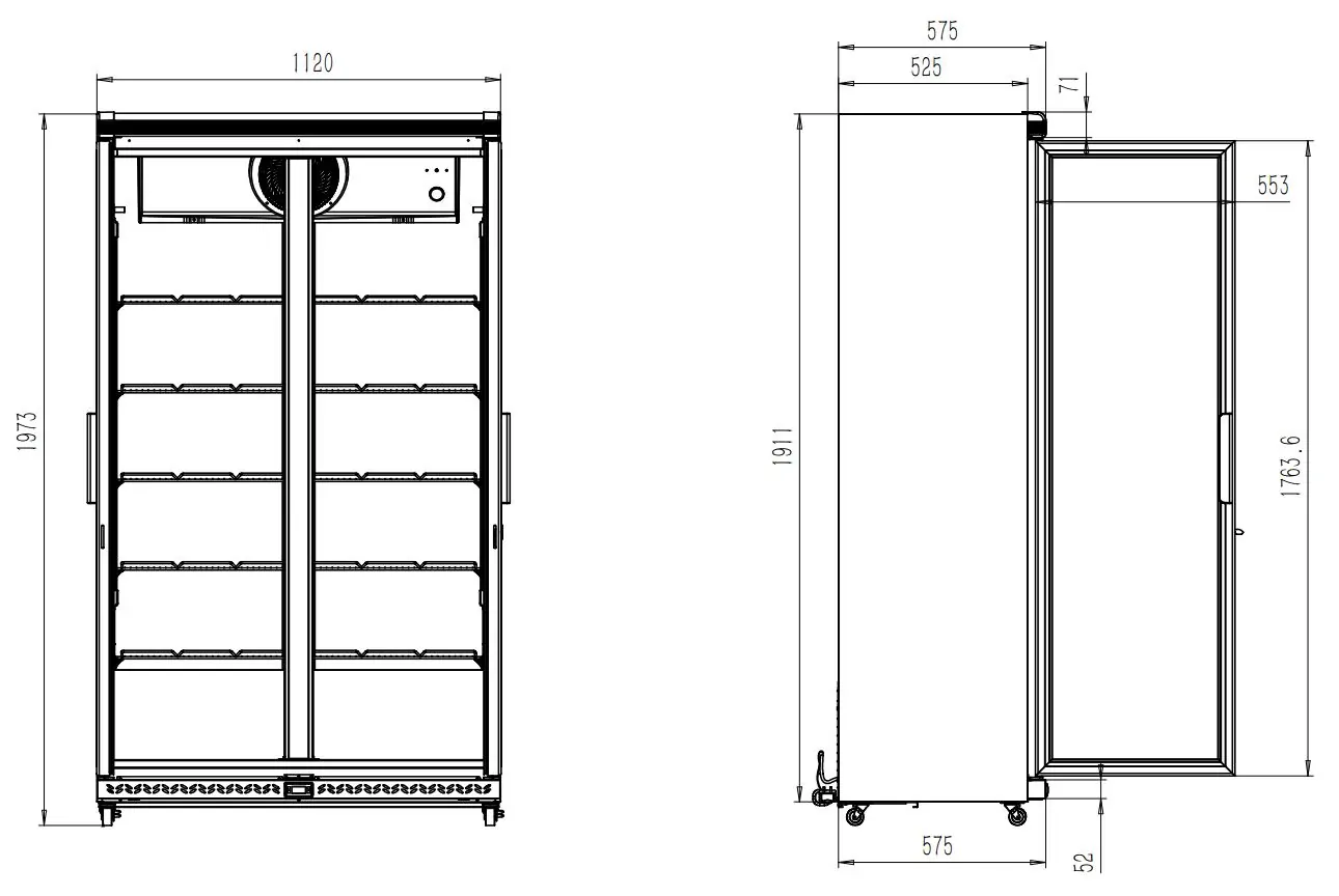CombiSteel Kühlschrank 2 Glastüren Avl-785r Bl