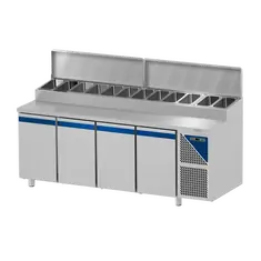 Prismafood Kühltisch 4 Türen mit Edelstahlabdeckung Kapazität: 816 lt Temperatur: 0°C/+10°C