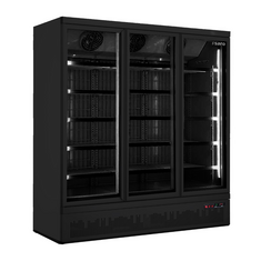 SARO Kühlschrank m. 3 Glastüren GTK 1530 S schwarz