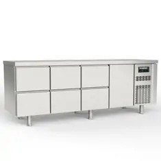 Bergman Profi-Line 700 Kühltisch 4-fach - 6 S / 1 T GN 1/1