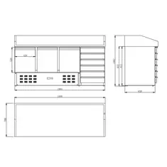 Bergman Basic-Line 800 Pizzakühltisch Mini 3-türig & 6 ungekühlten Schubladen - 400 l, 3 image