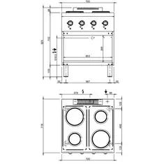 Bergman Elektroherd,2 runde Kochplatten auf Unterschrank, 3 image