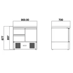 Bergman Basic-Line 700 Kühltisch Mini - 2-fach - T/S (230 V), Bild 3