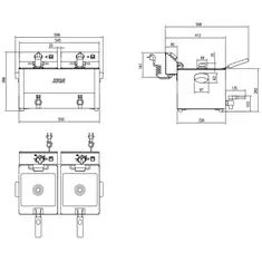 Bergman Basic-Line Elektro-Fritteuse mit 2 Becken 10 l & Ablasshahn, 2 image