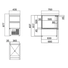 Bergman Basic-Line 700 Kühltisch Mini 1-fach Schubladenblock - 100 l, 2 image