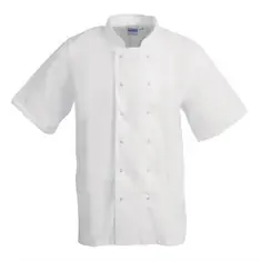 Whites Boston Kochjacke kurze Ärmel weiß L, Kleidergröße: L, Farbe: Weiß