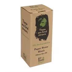 Fiesta Green Kompostierbare Papiertrinkhalme schwarz