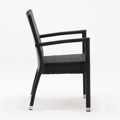 Bolero Rattan Stühle anthrazit 4 Stück mit Armlehne, Bild 3