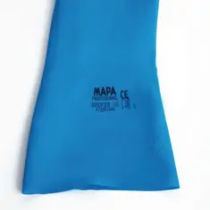 MAPA Vital 165 Flüssigkeitsbeständige Handschuhe für den Umgang mit Lebensmitteln Blau Medium (10er Pack), Bild 2