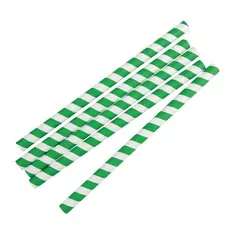Fiesta Compostable Smoothie-Trinkhalm Papier grün gestreift 21cm