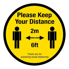 Bitte halten Sie 2 Meter Social Distancing Floor Graphic 40cm