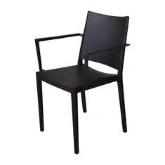 Florence stapelbare Stühle aus Polypropylen mit schwarzer Armlehne 4 Stück