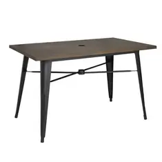 Bolero Kompletter Outdoor Tisch 120x76x76cm Dunkles Holz