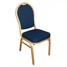 Bolero Bankettstühle mit runder Lehne blau (4er Pack)