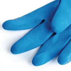 MAPA Vital 165 Flüssigkeitsbeständige Handschuhe für den Umgang mit Lebensmitteln Blau Medium (10er Pack), Bild 3