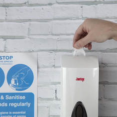 Waschen und desinfizieren Sie Ihre Hände regelmäßig selbstklebendes Schild A4, Bild 5