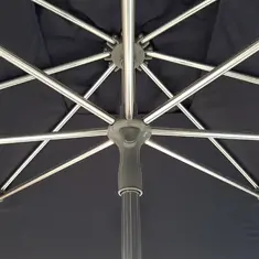 Eden Milan Runder Sonnenschirm 2,5m Durchmesser Schwarz, Bild 5