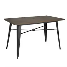 Bolero Kompletter Outdoor Tisch 120x76x76cm Dunkles Holz, Bild 2