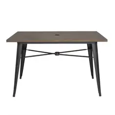 Bolero Kompletter Outdoor Tisch 120x76x76cm Dunkles Holz, Bild 3