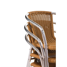 Bolero Rattanstühle mit Armlehne in Aluminiumdesign naturell, Bild 2