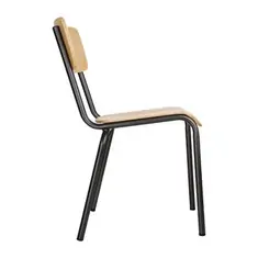 Bolero Cantina Stühle mit Sitz und Rückenlehne aus Holz in Metallic-Grau (4 Stück), Bild 2