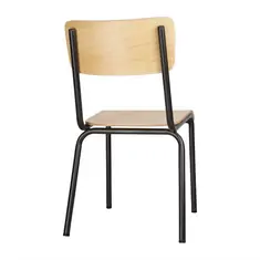 Bolero Cantina Stühle mit Sitz und Rückenlehne aus Holz in Metallic-Grau (4 Stück), Bild 3
