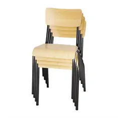 Bolero Cantina Stühle mit Sitz und Rückenlehne aus Holz in Metallic-Grau (4 Stück), Bild 5