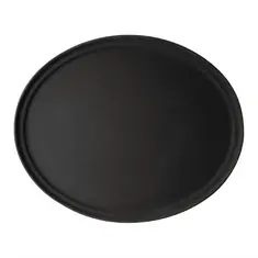 Cambro Camtread ovales rutschfestes Fiberglas Tablett schwarz 68,5x56cm