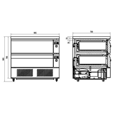CombiSteel Kühl-/tiefkühltisch 2 Schubladen 4x 1/1gn, Bild 5