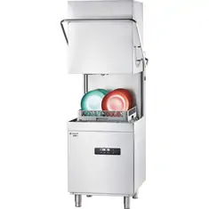 Stalgast Edelstahl Haubenspülmaschine Aqua H5 mit Klarspülmittel-, Reinigerdosierpumpe und Klarspülpumpe, 3 Spülprogramme
