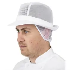 Trilby Hut mit Haarnetz weiß Größe L, Kleidergröße: L, Farbe: Weiß, Bild 2