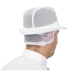 Trilby Hut mit Haarnetz weiß Größe L, Kleidergröße: L, Farbe: Weiß, Bild 3