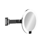 Aliseo LED Interface Beleuchteter Kosmetikspiegel - ø 220 mm, Batteriespiegel, Schwenkarm, USB-Aufladung