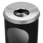 Standaschenbecher mit Papierkorb, schwarz – Bild 3