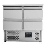 Vaiotec Kühltisch Mini / 2-fach - mit 4 Schubladen, 900 x 700 mm