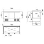 Vaiotec Kühltisch Mini / 3-fach - mit 3 Türen, 1365 x 700 mm – Bild 9