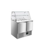 Vaiotec Saladette / 2-fach mit eckigem Glasaufsatz, 900 x 700 mm
