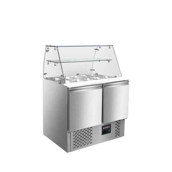 10018-1.jpg Vaiotec Saladette / 2-fach mit eckigem Glasaufsatz, 900 x 700 mm – Bild 1