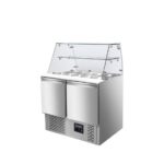 Vaiotec Saladette / 2-fach mit eckigem Glasaufsatz, 900 x 700 mm – Bild 2