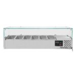 Vaiotec Kühlaufsatz mit Glasabdeckung 6xGN1/4, 1400 x 335 mm
