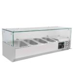 Vaiotec Kühlaufsatz mit Glasabdeckung 3xGN1/3 + 1xGN1/2, 1200 x 395 mm – Bild 2