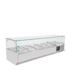 Vaiotec Kühlaufsatz mit Glasabdeckung 4xGN1/3 + 1xGN1/2, 1400 x 395 mm – Bild 3