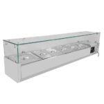Vaiotec Kühlaufsatz mit Glasabdeckung 5xGN1/3 + 1xGN1/2, 1500 x 395 mm – Bild 2