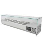 Vaiotec Kühlaufsatz mit Glasabdeckung 5xGN1/3 + 1xGN1/2, 1500 x 395 mm – Bild 3