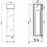 Vaiotec Topline Getränkekühlschrank 1 Tür / 155 Liter mit Leuchtaufsatz "schwarz", 390 x 480 mm – Bild 9