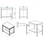 Vaiotec Arbeitstisch / mit Grundboden, 1000 x 600 mm – Bild 3