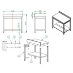 Vaiotec Arbeitstisch / mit Grundboden & Aufkantung, 1000 x 600 mm – Bild 3