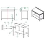Vaiotec Arbeitstisch / mit Grundboden & Aufkantung, 1200 x 600 mm – Bild 3