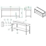Vaiotec Arbeitstisch / mit Grundboden & Aufkantung, 2000 x 600 mm – Bild 3