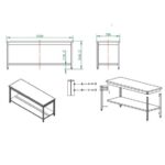 Vaiotec Arbeitstisch / mit Grundboden, 2000 x 700 mm – Bild 3